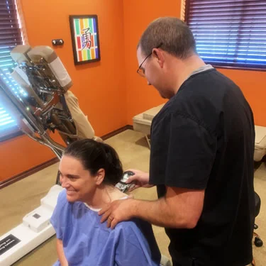 Dr Chris performs a scan